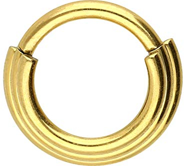 PIERCINGLINE Chirurgenstahl Segmentring Clicker 3 Ringe Piercing Septum Tragus Helix goldfarben