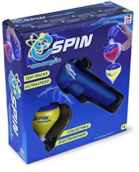 Energía Chicos Spin. Pack Peonza Infantil Ultrarrápida con Lanzador Eléctrico Electropower. Incluye Cuerda. A Partir de 4 años. Color Surtido