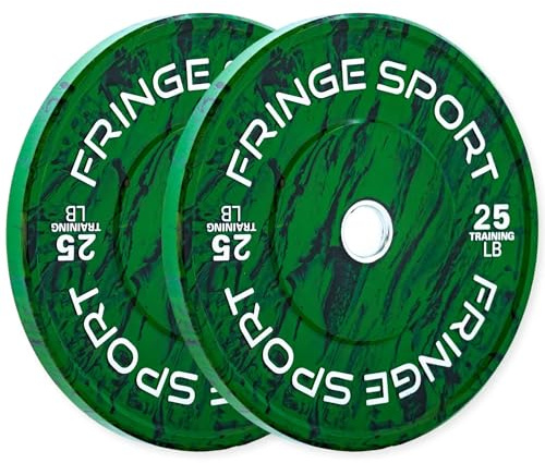 FringeSport Savage Bumper Plates Set and Pairs - Olympic Weight Plate - Rubber Weight Plates with Steel Insert Strength Training Plate (10lb - 460lb)