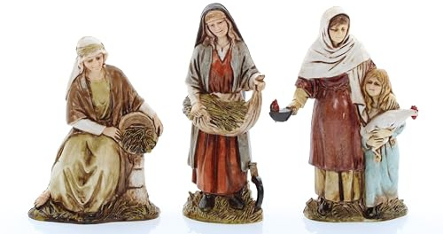 Moranduzzo Set 3 Donne Contadine per Presepe da Cm 10 Scala 1:20 – STANDARD 10 – Statuine Indistruttibili, Stile Arabo, Rifinite a Mano, Scultore M. Landi, Made in Italy