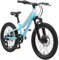 BIKESTAR Alu Mountainbike Jugendfahrrad 20 Zoll ab 6-9 Jahre Hardtail | 7 Gang Shimano Schaltung, Scheibenbremse, Federgabel | Kinder Fahrrad Weiß Türkis | Risikofrei Testen