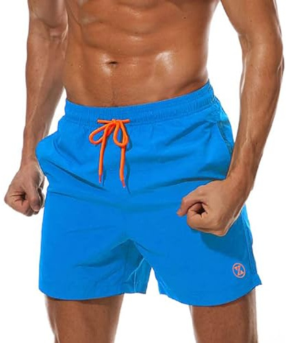 ZOXOZ Mens Swimming Shorts Board Shorts Waterproof Quick Dry Beach Shorts Swim Trunks Summer Casual Surf Shorts with Pockets Mesh Lining Navy Blue M