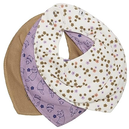 Pippi halsdukar baby dregellasjal i 3-pack (bäver + blommor)
