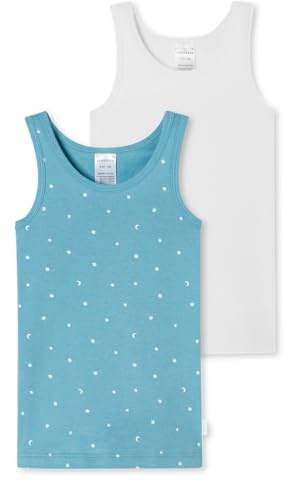 Schiesser Pack de 2 Camisetas Interiores de canalé Fino, 100% algodón orgánico, Tallas 92 hasta 140 Ropa, Surtido 3_181797, 92 cm para Niñas