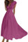 Robe Femme Chic Et Élégante Pour Mariage, Plage, Été - Mi-Longue, Manches Courtes, Bohème, Droite, Longue - Rose Vif XL