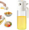 550ml Dispensador de aceite 2 en 1, botella dispensadora de aceite de oliva con cierre automático, caño antigoteo, botella de aceite para cocinar, ensalada,Gris