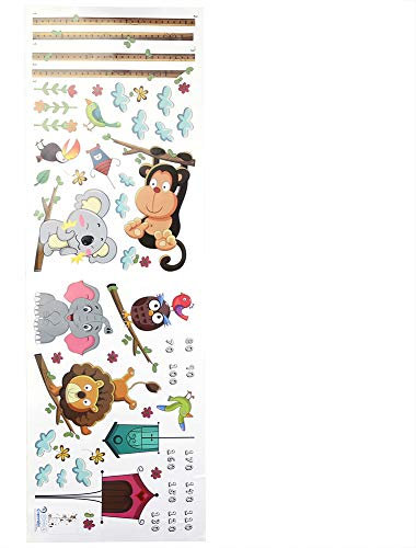 Selbstklebender Wandaufkleber für Messlatten für, PVC-Cartoon-Muster, Abnehmbares Höhenmaß-Design, Geeignet für Schlafzimmer, Wohnzimmer, Balkonfenster, Jede Oberfläche
