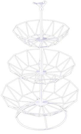 3 Tier Fruit Basket Stand - Bread Basket and Fruit Basket for Living Room - Decorative Fruit Basket with Fruit Bowls Etageren