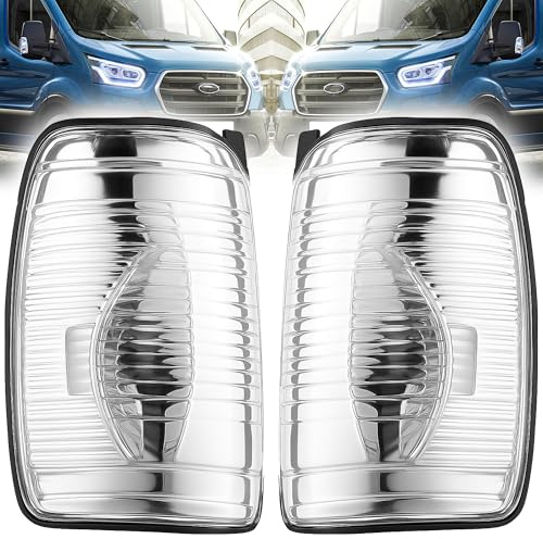 Left and Right Side Wing Mirror Indicator Lamp Lens Clear Set Pair For Ford Transit Mk8 2019 ONWARDS | OEM 1847387 1847389 BK3113B382AB BK3113B381AB | Only Fits 2019 Onwards UK Models