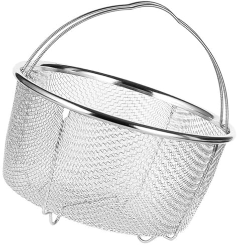 NOLITOY Panier Passoire en Acier Inoxydable Portable Pieds, Panier à Vapeur Multifonction pour Légumes Feuilles, pour Maisons et Restaurants, Couleur Argenté