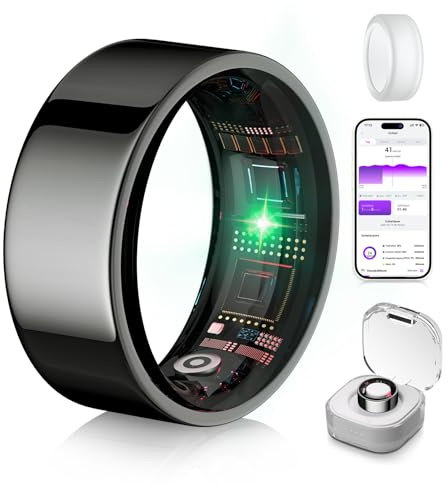 XSWCCJJ Anello intelligente 6.0 e custodia di ricarica【Industry First - 0 Errore di misurazione】【Impermeabile IP68】 Anello intelligente 2025 per donne e uomini per dispositivo indossabile per