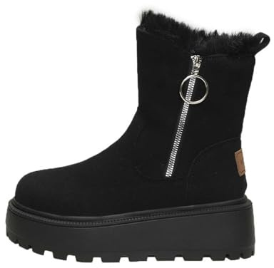 Stivali Uomo Impermeabili Scarpe Inverno Donna Invernali Scarponcini Scarponi Sci per Neve La Flock Nero 37