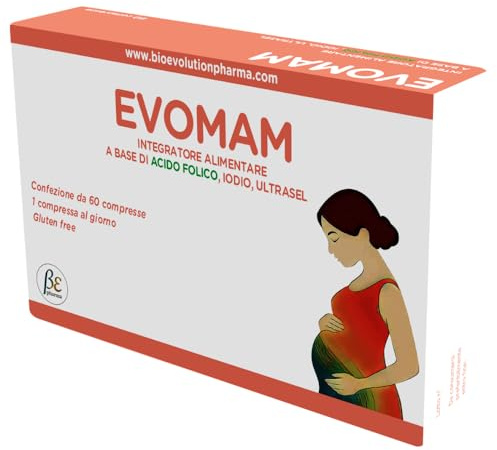 BEpharma EVOMAM Integratore Alimentare con Acido Folico, Iodio e Selenio, 60 Compresse, Senza Glutine
