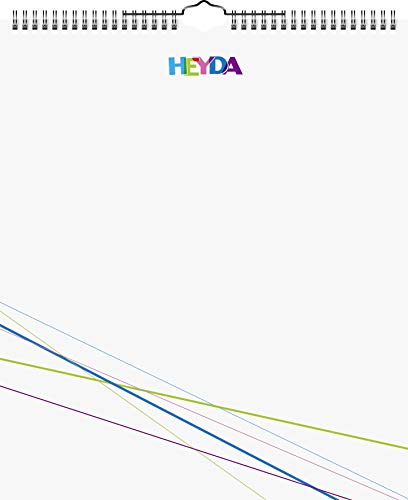 Heyda 2070481 Bastel-/Kreativkalender (13 Monatsblätter, 297 x 350 mm, Kalendarium immerwährend, Wire-O-Bindung mit Aufhänger, Deckblatt weiß, Monatsblätter) weiß