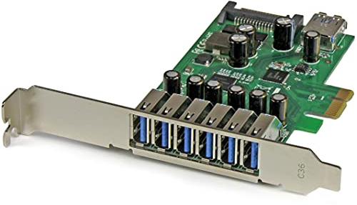 StarTech.com 7 Port PCI Express USB 3.0 Karte - PCIe USB 3.0 (Super Speed) Schnittstellenkarte / Controller 6 x Extern und 1 x Intern