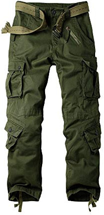 OCHENTA Men's Casual Military Army Camo Combat Trousers,Wild Cargo Pants with 8 Pockets #3357 Army Green 36