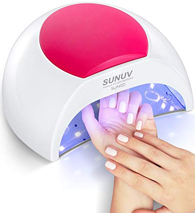 SUNUV Nageltrockner UV LED, Lampe für Nägel, 10s/30s/60s/90s Timer, Infrarot Sensor, LCD Display, Abnehmbare Basis, Perfekt für Nail Art Home Maniküre und Nagelstudioe, Geschenk für Frauen