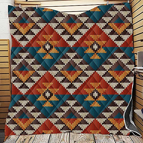 Chickw1 Böhmen Tagesdecke Bettüberwurf Gesteppt, Mikrofaser Tagesdecke Schlafzimmer Steppdecke Decke Überwurf Wohnzimmer Sofaüberwurf für Einzelbett Doppelbett (Patchwork,96x114cm)