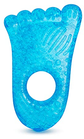 Munchkin Fun Ice Chewy Beißring | Baby-Essentials | Beißspielzeug mit mehreren strukturierten Oberflächen zum Kauen und Tasten | Kauspielzeug in Blau | 1er Pack