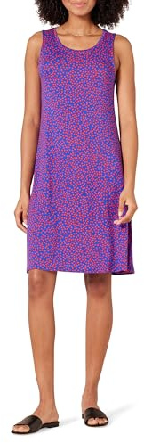 Amazon Essentials Robe débardeur cintrée (Disponible en Grande Taille) Femme, Bleu Marine Rouge Points, L