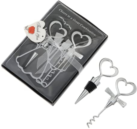 ycyingcheng Love Heart Cavatappi Set apribottiglie Tappo per Bottiglia di Vino, Chiave Vintage Apribottiglie Bomboniere rustiche Set Regalo Souvenir per Gli Ospiti