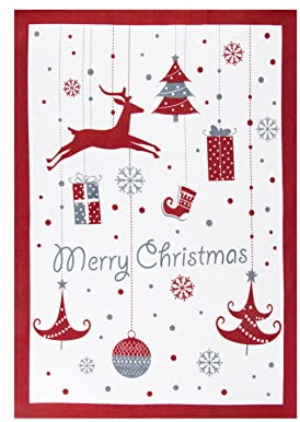Excelsa 65432, Canovaccio Multiuso Merry Christmas, cm. 50 x 70, Cotone
