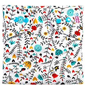 Petit Lulu Spreizhöschen für breites Wickeln//Spreizwindelhosen/Größe M (5-9 kg)/ Druckknöpfe (Wildflowers)