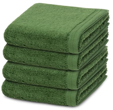 Vossen - 4 teiliges Frottier-Set - Vegan Life (4 X Gästetuch im Set) - 580 g/m2 - Baumwolle - Frottee - saugstark - weich und flauschig - Clover