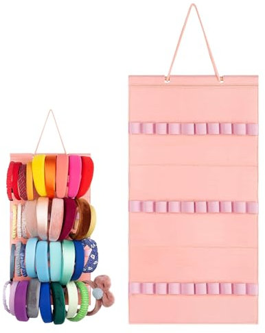 Haarband-Organizer zum Aufhängen an der Wand, Aufbewahrungsregal für Haarreifen aus Filzband mit 30 Fächern, Aufbewahrungsregal zum Aufhängen von Haarschleifen, Wand-Stirnbandhalter-Organizer für ädc