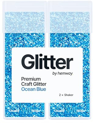 Hemway Craft Glitter Shaker Ocean Blue 130g x2 Pack Chunky