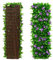 Erweiterbares Rankgitter für den Garten, 20 x 40 cm, erweiterbares Rankgitter mit künstlichen Blättern, erweiterbarer Gartenzaun mit künstlichem Efeu und violetter Blume,