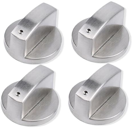 PYEUIFT 4 Pz Manopola Controllo Cucine Universale Fornello Gas Cucina, Manopole Fornello Pomello Fornello Gas Pomelli Forno Universale Manopole per Cucina Stufa Gas Piano Cottura Forno,6 mm Argento