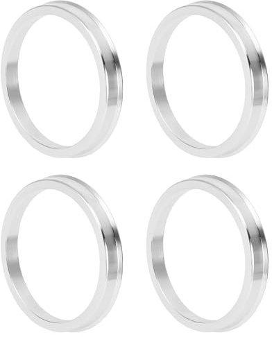 INFINAUTO Anelli Centrici del Mozzo Ruota Auto OD 76.1mm a ID 66.6mm Mozzo Centro Ruote Albero di Centraggio Anelli di Assorbimento degli Urti in Lega di Alluminio Tono Argento Resistente