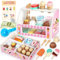 Dreamon Heladeria Juguete - Juguetes Montessori Niños 3 4 Años - Comida de Juguete Madera - Juegos Infantiles Juguetes Niñas 3 4 años - Comida Juguete Cocinita (Heladeria 46pcs)