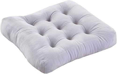 Coussin de sol carré de méditation – Coussin de siège en peluche épaisse et douce pour yoga, assise confortable pour salle de classe, salon, balcon, lecture, à genoux (gris clair, 38 x 38 cm)