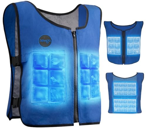 NEWGO Ice Vest, raffreddamento rapido in estate calda, gilet rinfrescante regolabile da uomo in estate, raffreddamento immediato all'aperto, abbigliamento da lavoro da donna con tasca, dissipazione
