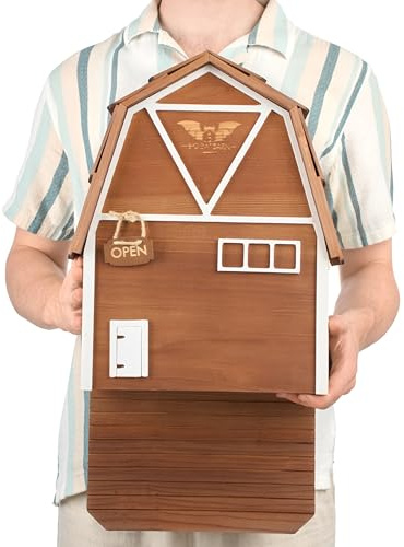 WildYard Big Bat Barn - Caja Nido Murciélagos Grande 3 Cámaras, Caseta Murciélagos Exterior Negra para 150 Murciélagos - Refugio Ventilado Madera de Cedro - Anti Mosquitos Natural Jardín