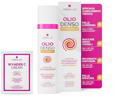 Veralab Olio Denso Vitamina C, Olio Detergente Struccante in Gel con Vitamina C ad Azione Antiossidante e Illuminante, 75ml