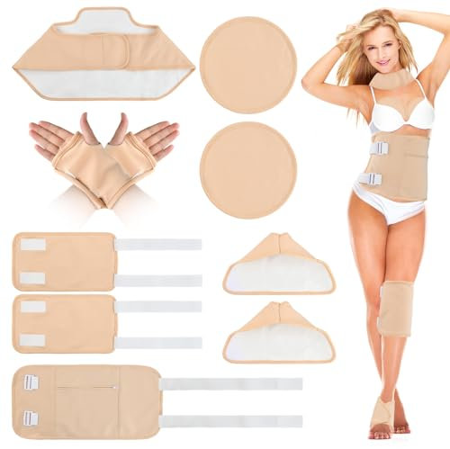 Focenat 10 Pezzi Kit Impacchi Olio di Ricino, Castor Oil Pack, Confezione di Olio di Ricino, Castor Oil Pack Wrap Kit per Disintossicazione del Fegato