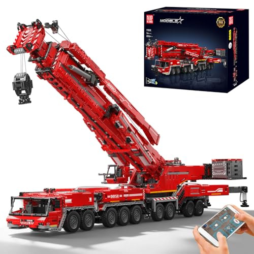 Mould King 17008 Technik LTM 11200 Jeu de blocs de construction de grue à chenille pour camion, Grand Modèle de Grue 8506 pièces de plus de 160 cm, motorisé avec télécommande, flèche télescopique et