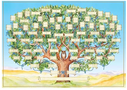 Temeemeg Family Tree Charts To Fill In 16x24 In Canvas Blank Genealogy Charts Sturdy Fade-Resistant Fillable Ancestry Family Tree Chart Wall Decor (Frame Not Included)...