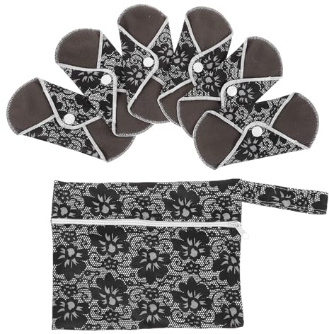 DIYEAH Lot de 6 Serviettes Hygiéniques Lavables en Tissu Respirant, Protection Menstruelle Réutilisable pour Femmes Enceintes, Pochette de Rangement, Sport et Voyage Couleur Aléatoire