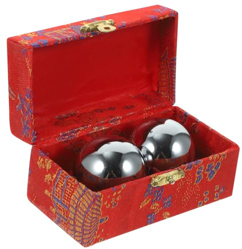 Balones Metálicos para Ejercicios de Manos, Redondos, 1 Juego | Masaje y Sesiones de Fisioterapia, Alivio de Presión y Estrés, Metal, Fácil de Llevar y Guardar