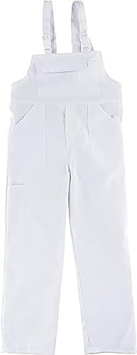 Work Team Peto de niño, media espalda cubierta, un bolso de pecho y dos laterales, tirantes elasticos. NIÑO Blanco 8