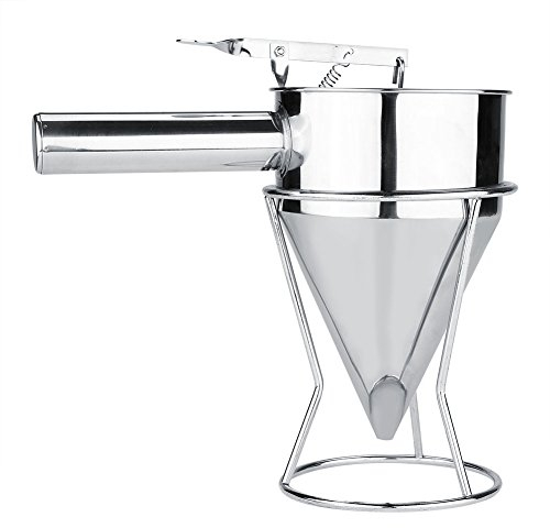 DEWIN Imbuto Cucina, Imbuto Dosatore per Pasticceria in Acciaio Inox Imbuto da Cucina in Acciaio Inossidabile Imbuto da Dessert Imbuto da Forno con Supporto per Uso Domestico