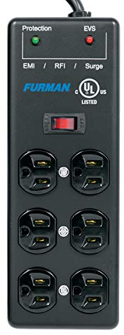 Furman SS-6B-PRO 6-Outlet Surge Protector Power Block with EVS, 15A