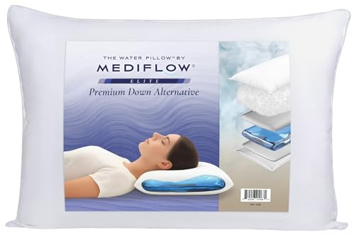Mediflow Elite Collection Water Pillow - Orthopedic Pillow for Neck Pain Relief, Adjustable for Comfortable Sleep