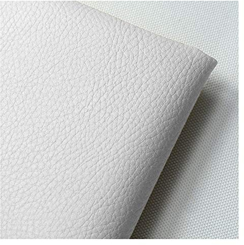 NIANTONG 160 Cm Bred Konstläderklädsel Av Konstläder Av Mätaren Litchi Texture Vattentät Vinyl Konstläder För Bilsitsar, Soffstolsmöbler, DIY Hantverk(Color:vit)