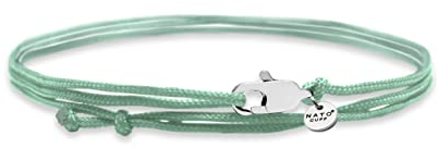 Nato Cuff - Doppelt gewickeltes Nylonarmband - handgefertigt in Frankreich - verstellbar - Herren und Damenschmuck (Grün)