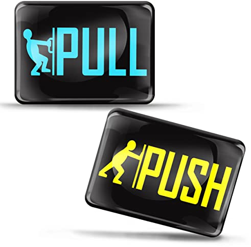 SkinoEu 2 x 3D gel Adesivi Informazione Notifica Segnale Informativo Spingere Tirare Segnaletica Simbolo per Uscita Porta KS 59